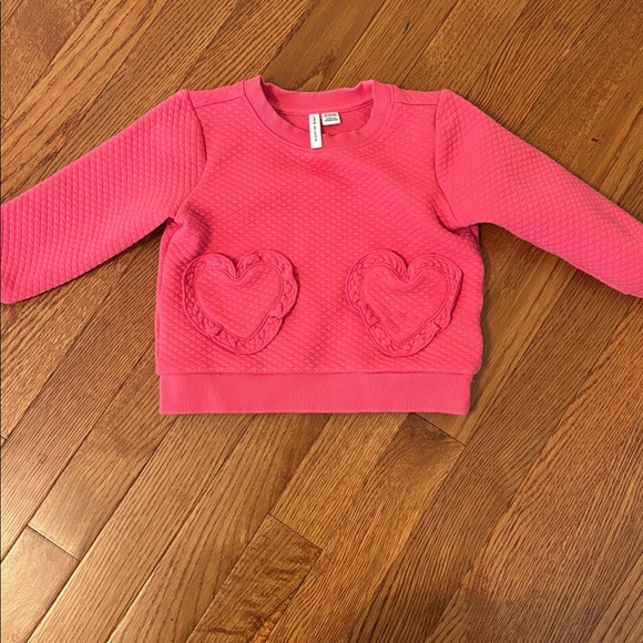 Janie and Jack Other - Janie & Jack Pink Quilted Heart Pocket Sweatshirt 18-24 months EUC